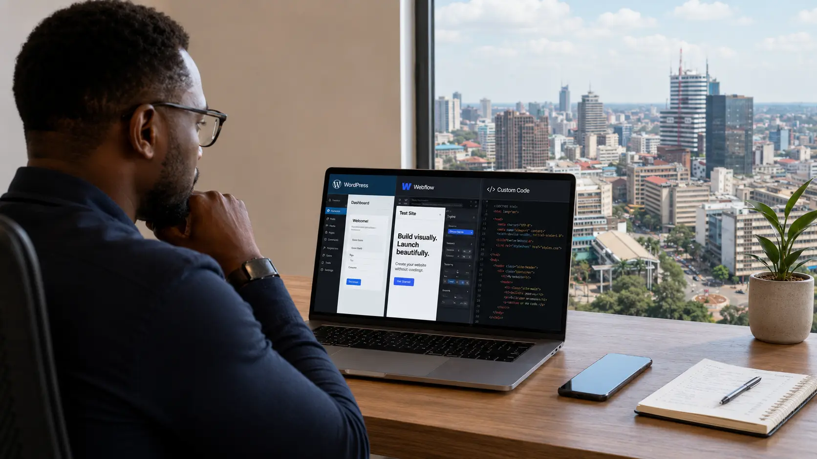 WordPress, Webflow, or custom code for a Kenyan business website